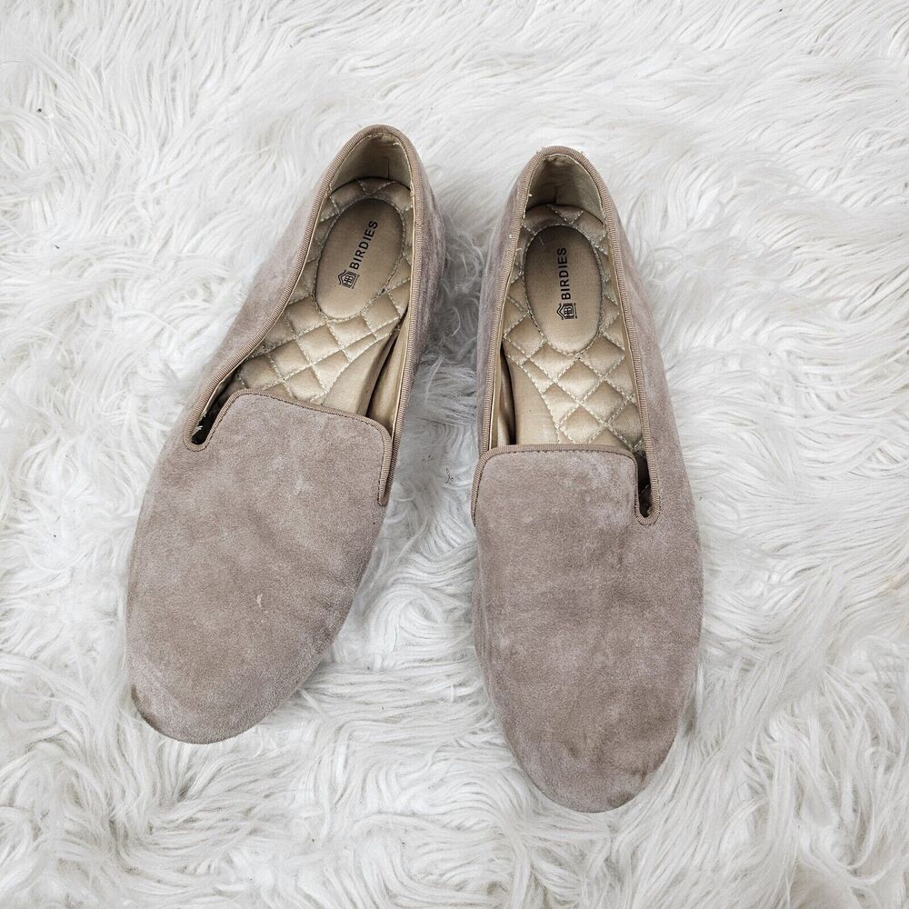 Birdies The Starling Latte Suede Leather Slip on Loafer Comfort Shoes Size 8.5